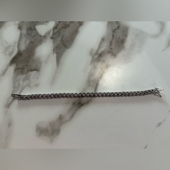 Elegant Silver Tennis Bracelet - Picture 8 of 17